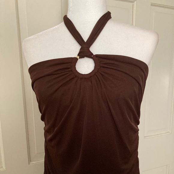 Boston Proper Brown Shirred Overlay Jumpsuit NEW Size 14 - Picture 5 of 16